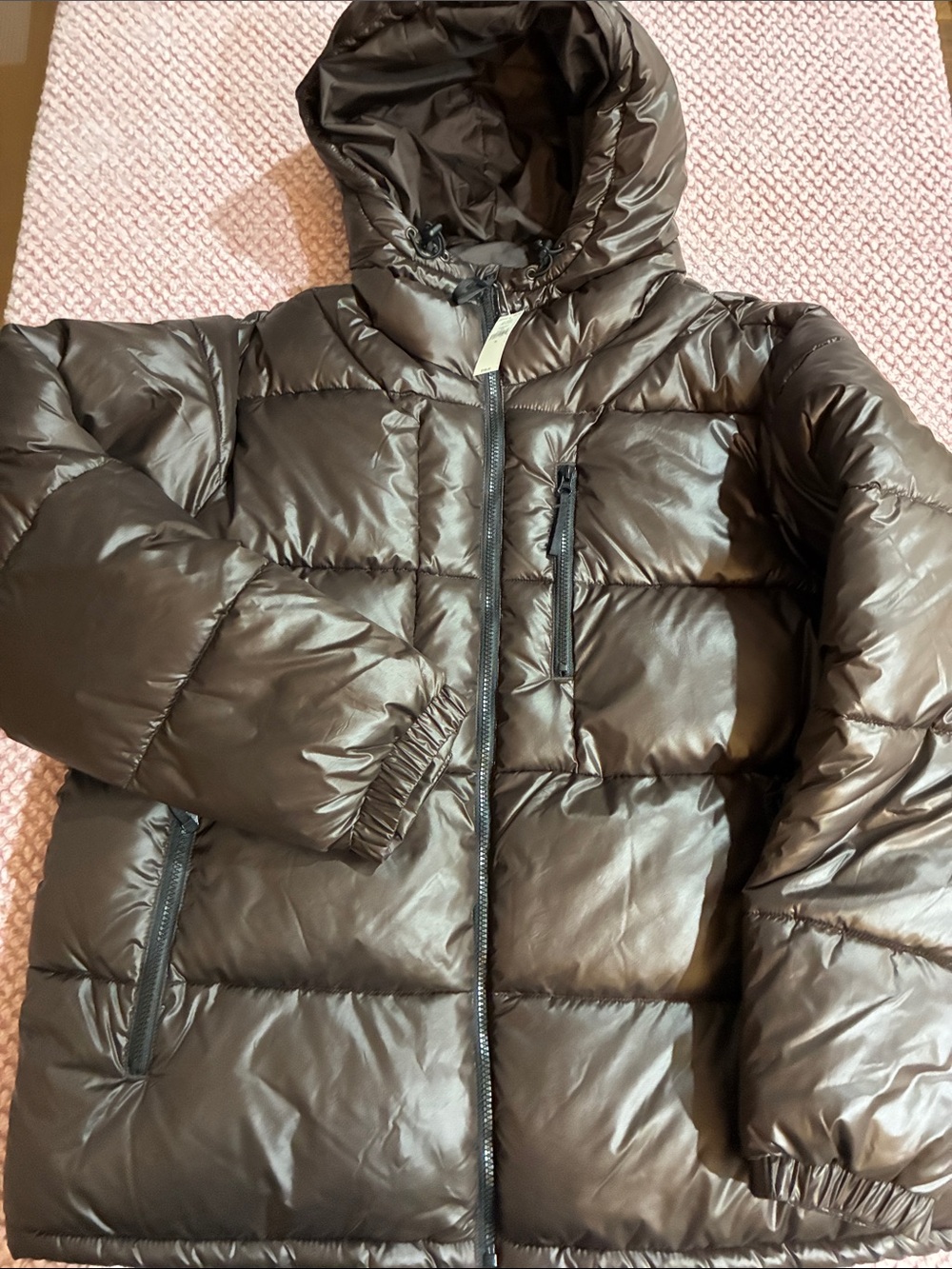 GAP NWT Men’s Hooded Puffer Jacket - Dark Brown Chocolate greatness XL
